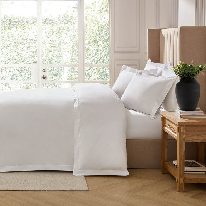 100% Egyptian Cotton 600 Thread Count Duvet Cover - White - DUSK