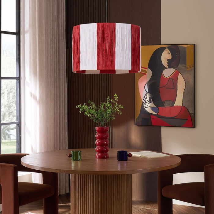 Abi Raffia Stripe Ceiling Shade - Red - DUSK