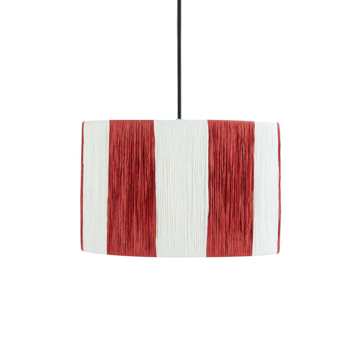 Abi Raffia Stripe Ceiling Shade - Red - DUSK