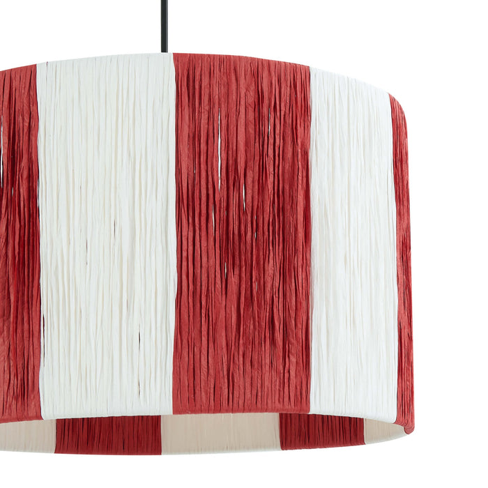 Abi Raffia Stripe Ceiling Shade - Red - DUSK