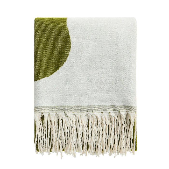 Abstract Floral Throw - Green/ Natural - DUSK