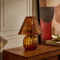 Anya Ribbed Glass Lamp - Amber - DUSK