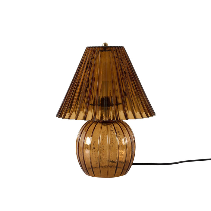 Anya Ribbed Glass Lamp - Amber - DUSK