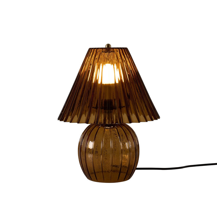 Anya Ribbed Glass Lamp - Amber - DUSK