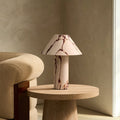 Aria Marble Effect Table Lamp - White - DUSK