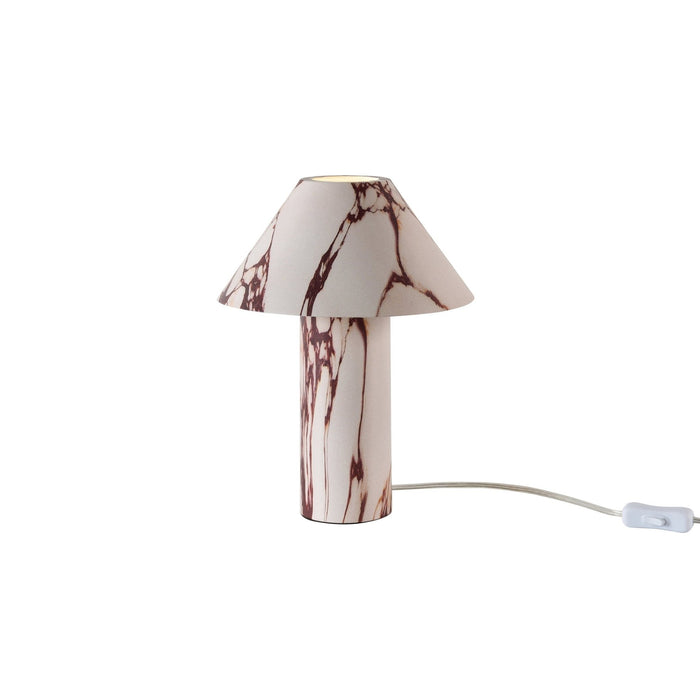 Aria Marble Effect Table Lamp - White - DUSK