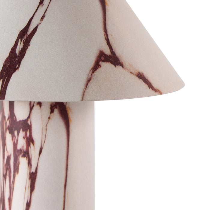 Aria Marble Effect Table Lamp - White - DUSK