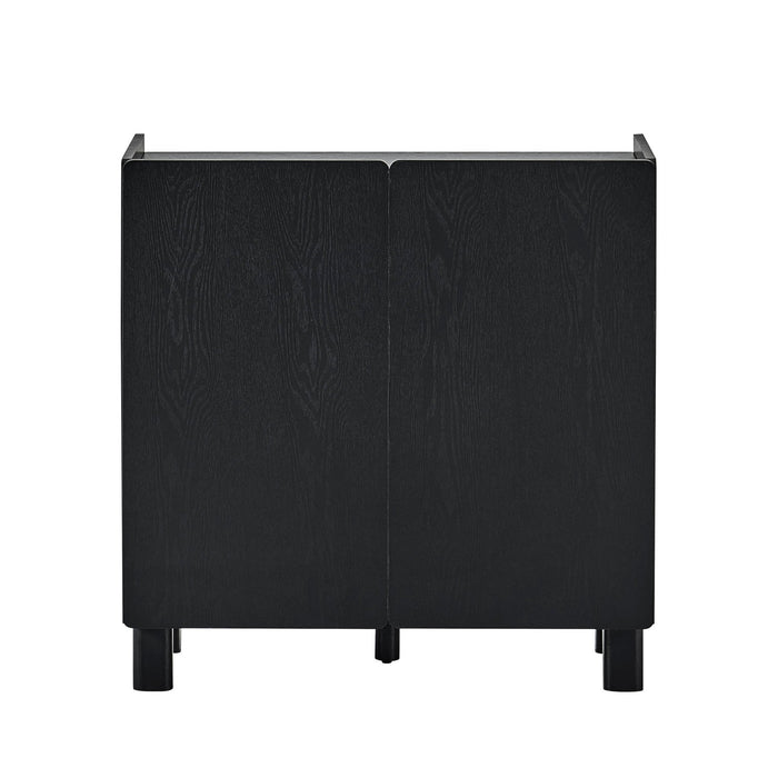 Avalon 2 Door Sideboard - Black Wood Effect - DUSK