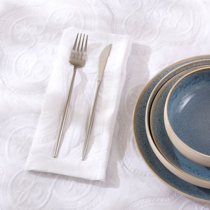 Cannes Matelassé 300 Thread Count Set of 4 Napkins - White - DUSK