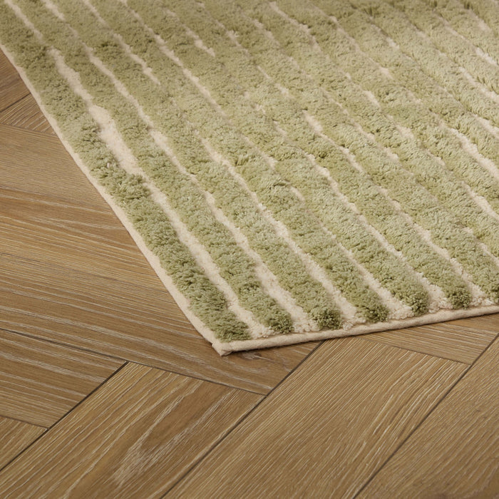 Capri Tufted Stripe Bath Mat - Olive - DUSK