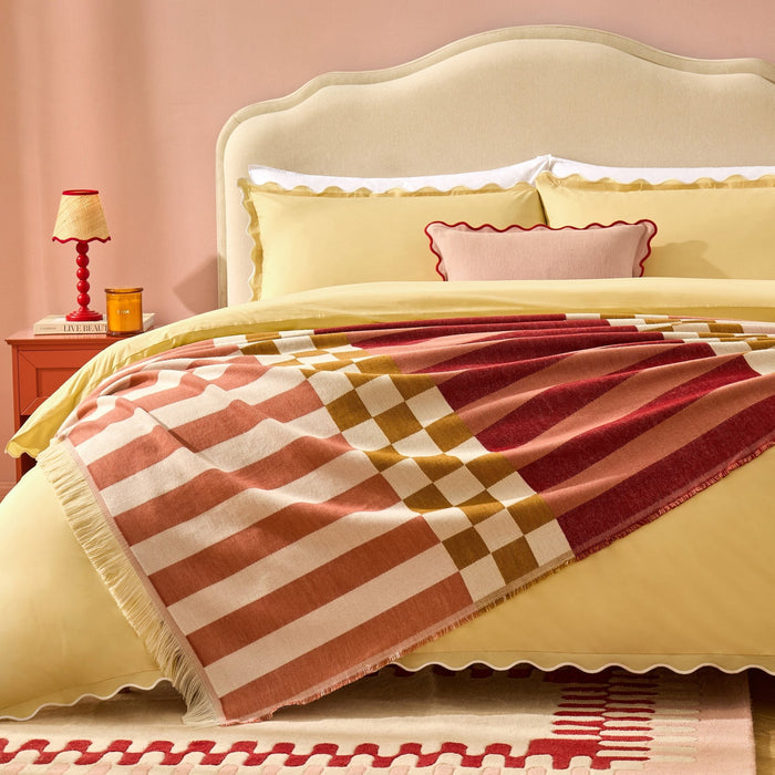 Checkerboard Throw - Pink/ Yellow - DUSK