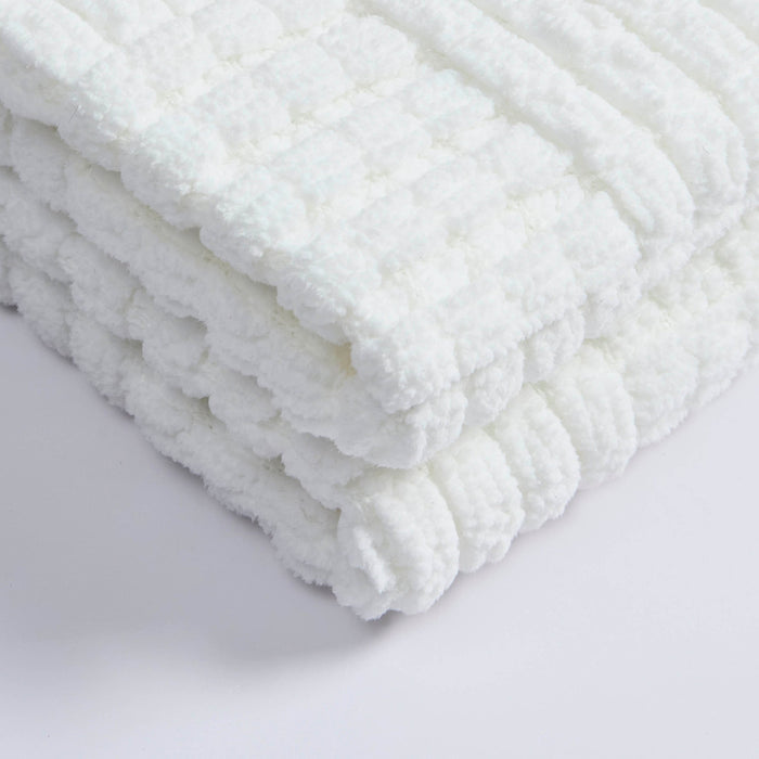 Chunky Chenille Sofa Throw - White - DUSK