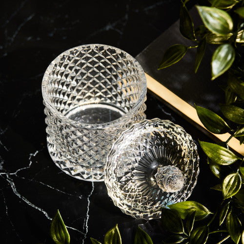 Clear Decorative Glass Vessel with Lid - 10 oz
