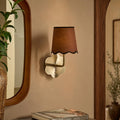Colette Chrome Flower Rechargeable Wall Light - Chrome/Brown - DUSK