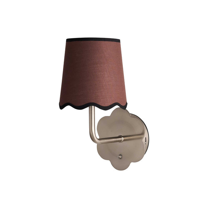 Colette Chrome Flower Rechargeable Wall Light - Chrome/Brown - DUSK