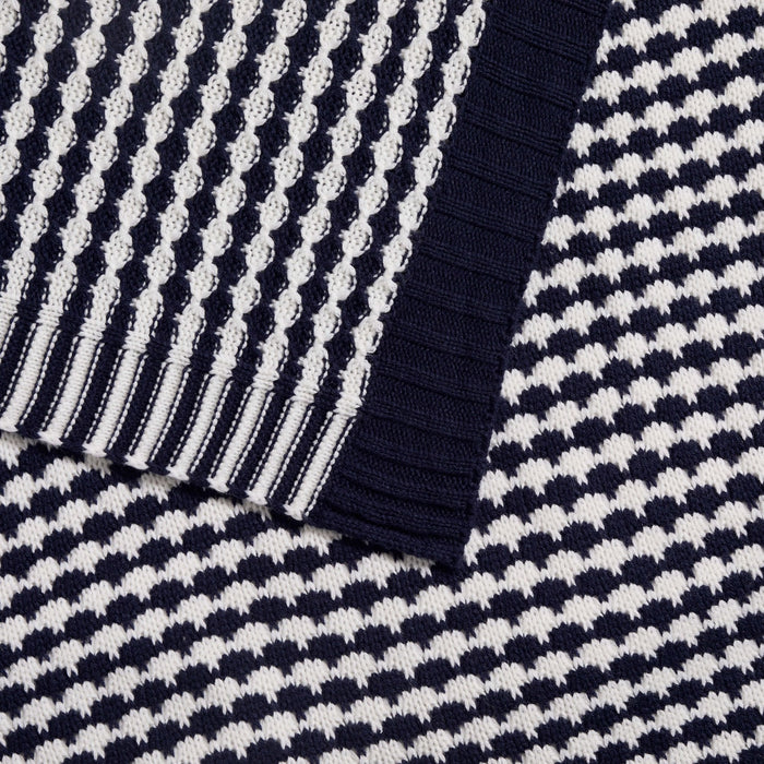 Contrast Pattern Knit Sofa Throw - Midnight - DUSK