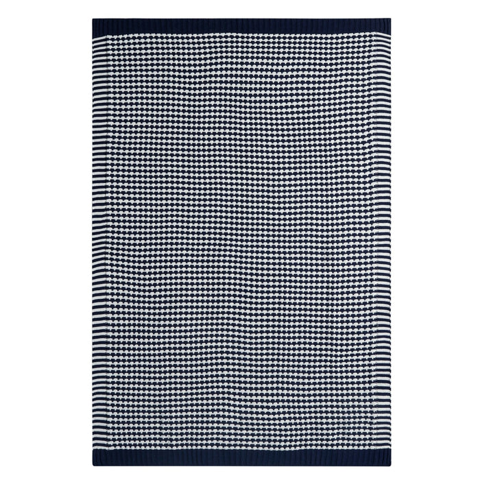 Contrast Pattern Knit Sofa Throw - Midnight - DUSK