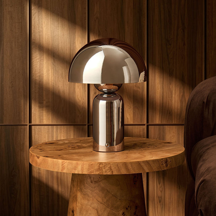 Cove Chrome Dome Rechargeable Lamp - Chrome - DUSK