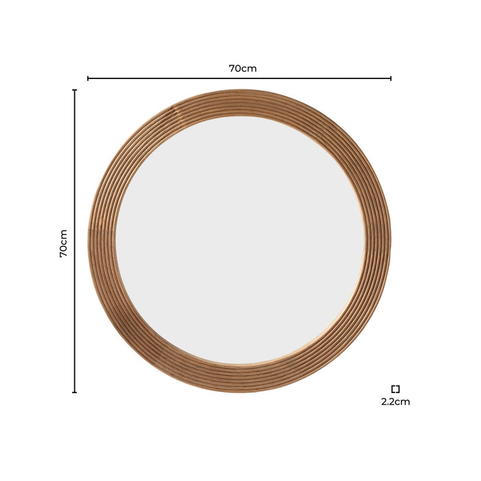 Cyrus Circle Wood Mirror - Light Wood - DUSK