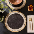 Della Jute Circle Set of 4 Placemats - Black/ Natural - DUSK