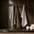 Delphine Waffle Set of 3 Tea Towels - Olive Green - DUSK