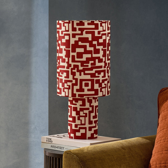 Drew Geometric Table Lamp - Orange - DUSK