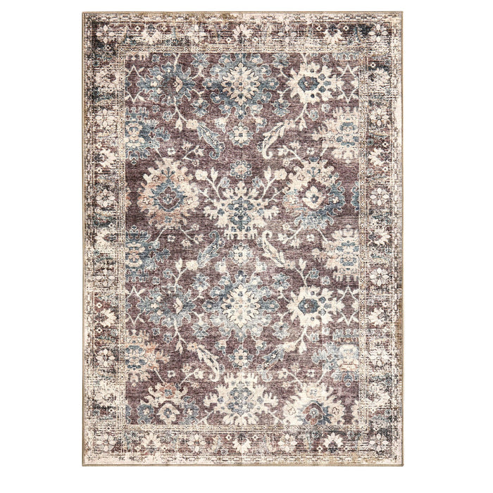 Elara Traditional Floral Rug - Brown - DUSK