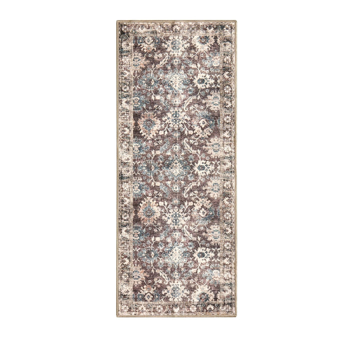 Elara Traditional Floral Runner 60x150cm - Brown - DUSK
