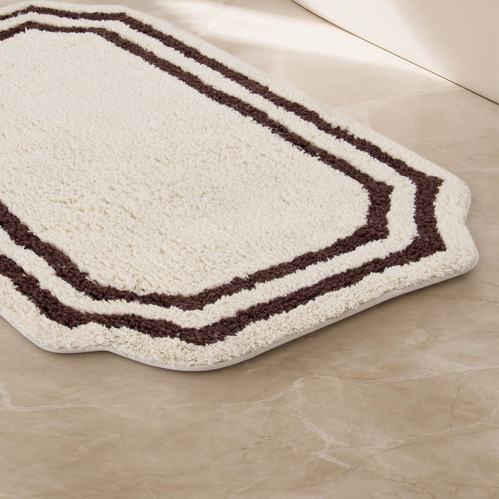 Elba Border Bath Mat - Vanilla & Chocolate - DUSK