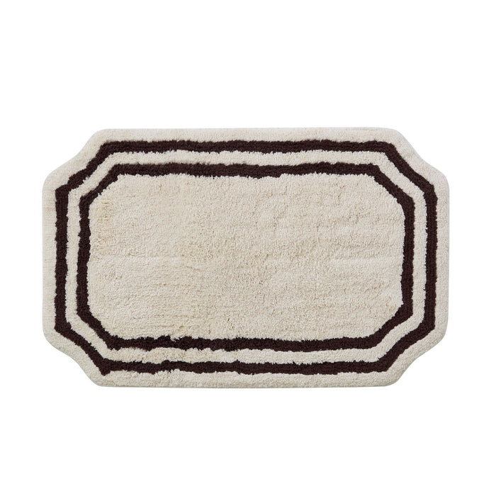 Elba Border Bath Mat - Vanilla & Chocolate - DUSK