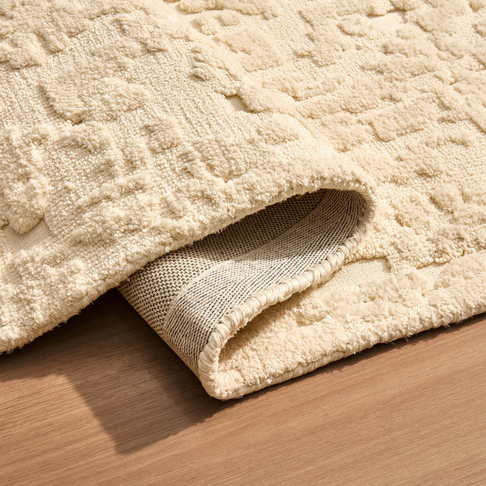 Eleanor Super Soft Textured Tufted Rug - Off White - DUSK