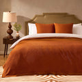 Eleni Cotton Waffle Stonewash Bedspread - Orange - DUSK