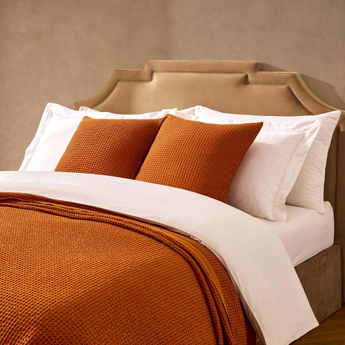 Eleni Cotton Waffle Stonewash Bedspread - Orange - DUSK