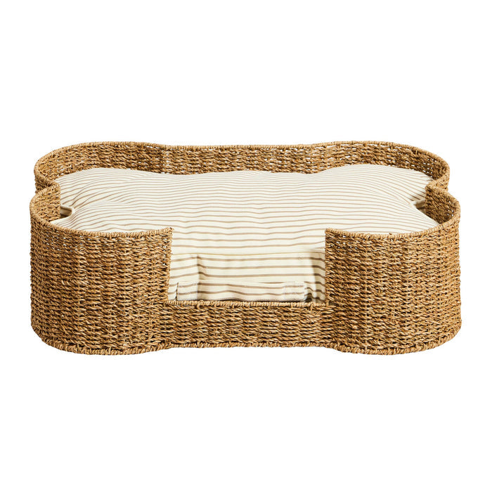 Percy Bone Shaped Seagrass Dog Bed - Natural - DUSK