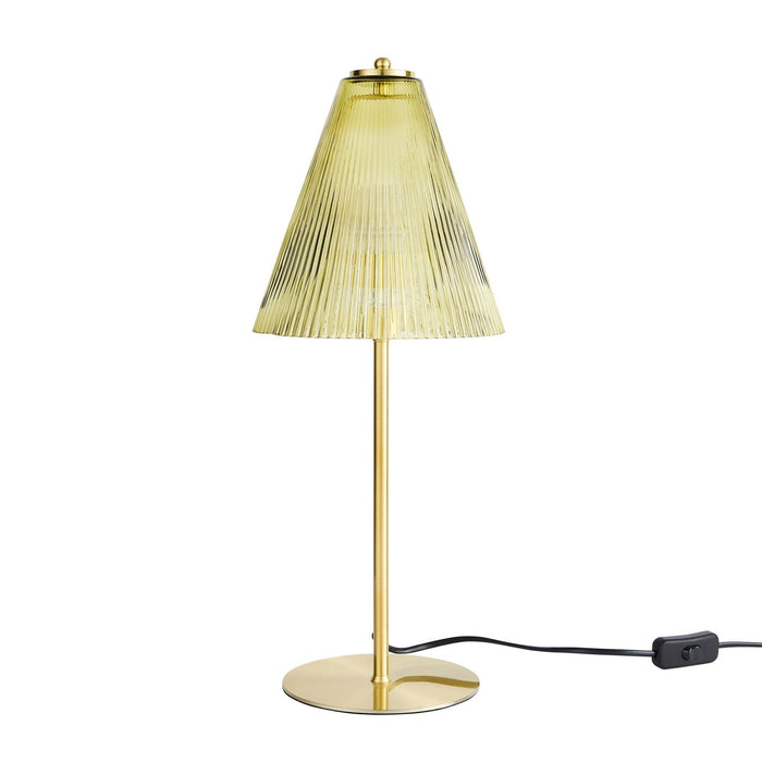 Ella Glass Conical Striped Table Lamp - Green - DUSK