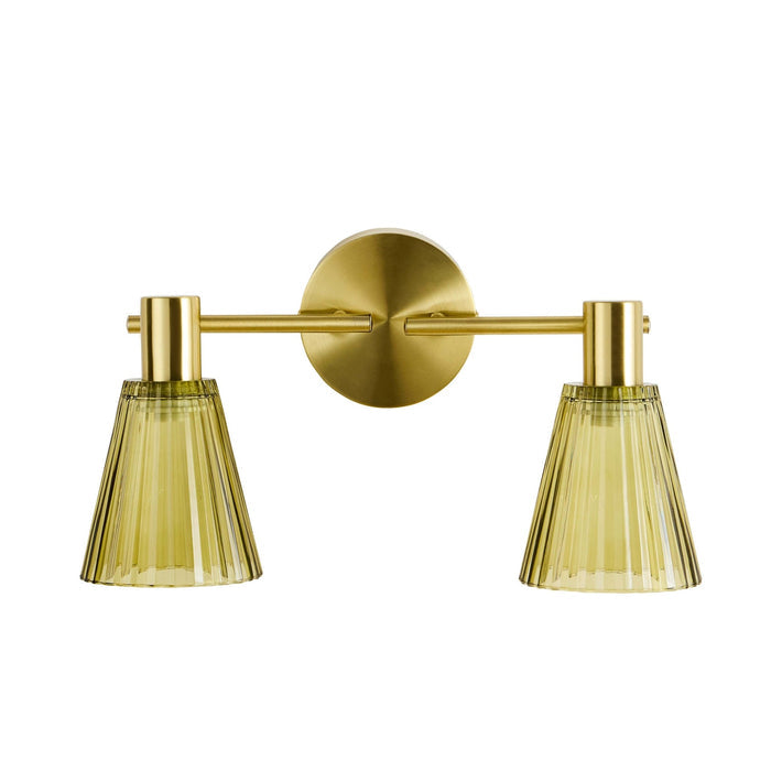 Ella Glass Conical Striped Wall Light - Green - DUSK