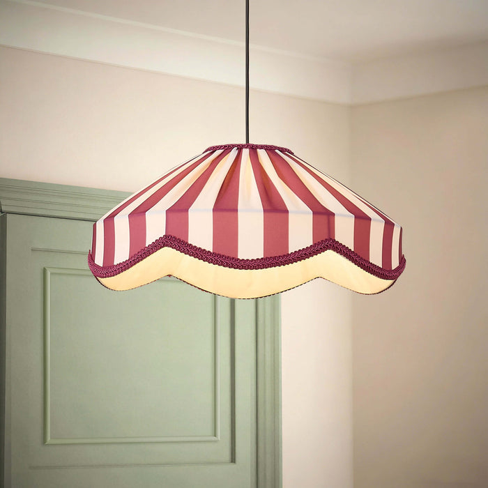 Elliot Linen Scallop Stripe Ceiling Shade - Plum - DUSK