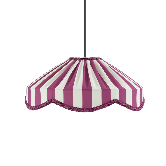 Elliot Linen Scallop Stripe Ceiling Shade - Plum - DUSK