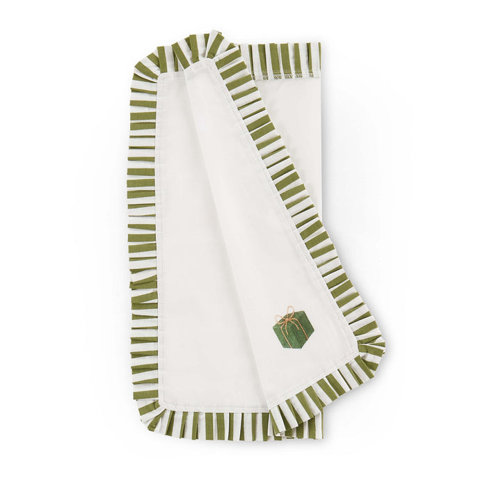Farron Frill Edge Christmas Set of 4 Napkins - Green - DUSK
