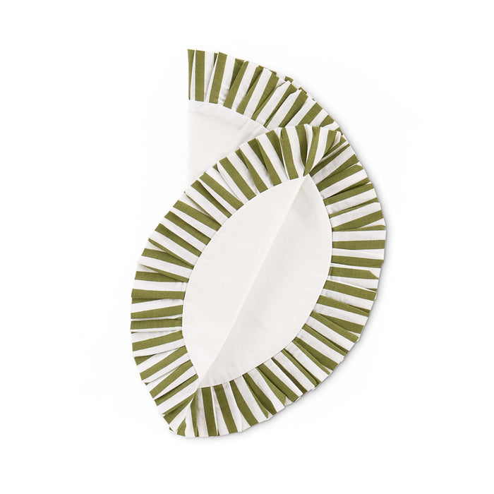 Farron Frill Edge Christmas Set of 4 Placemats - Green - DUSK