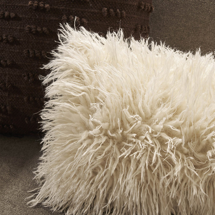 Faux Fur Sheepskin Cushion Cover - Off White - DUSK