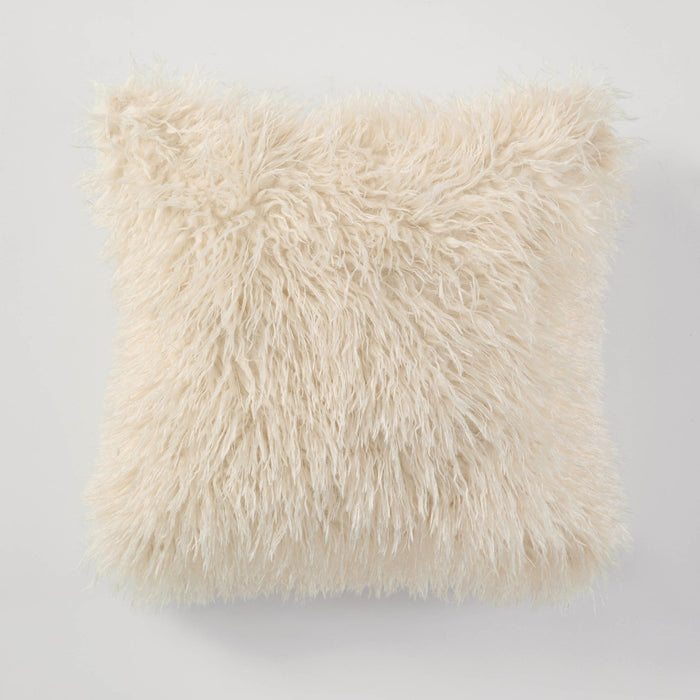 Faux Fur Sheepskin Sofa Cushion Cover - Off White - DUSK
