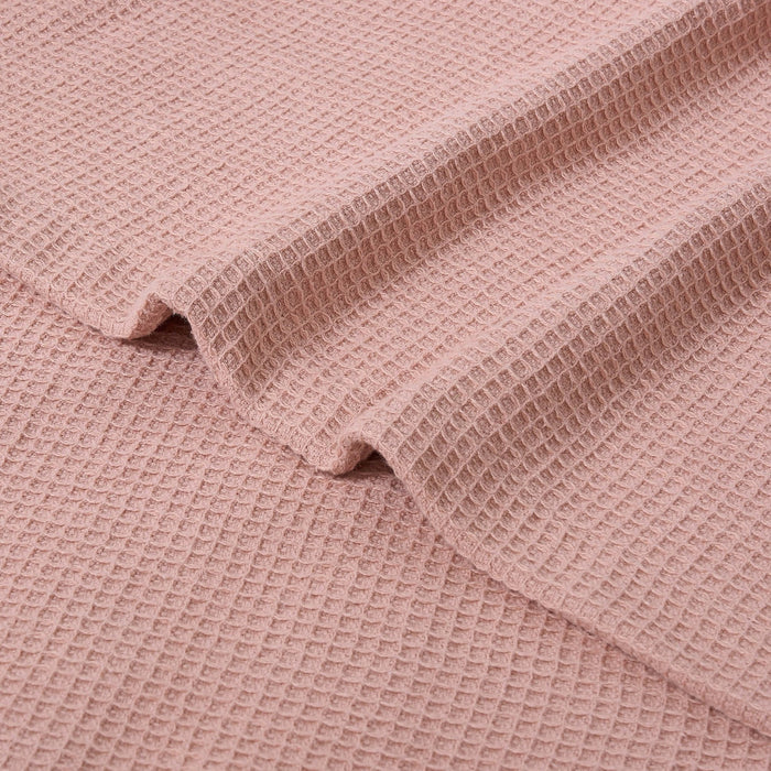 Fiji Waffle Cotton Robe - Pink - DUSK