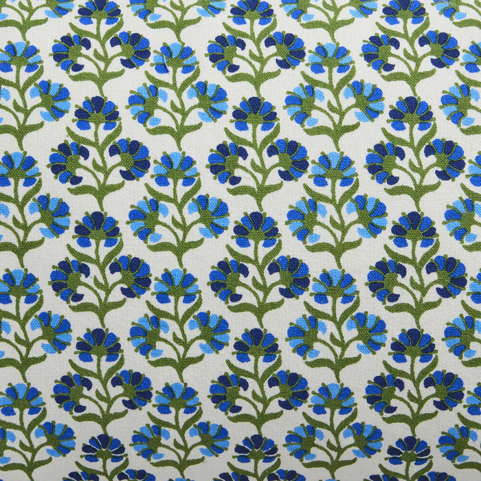Fiona 100% Cotton Box Pleat Edge Printed Cushion Cover - Blue - DUSK