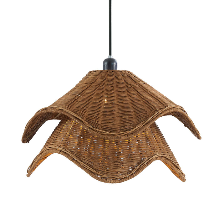 Fleur Rattan Layered Petal Ceiling Shade - Natural - DUSK