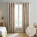 Floral Eyelet Curtains - Taupe - DUSK