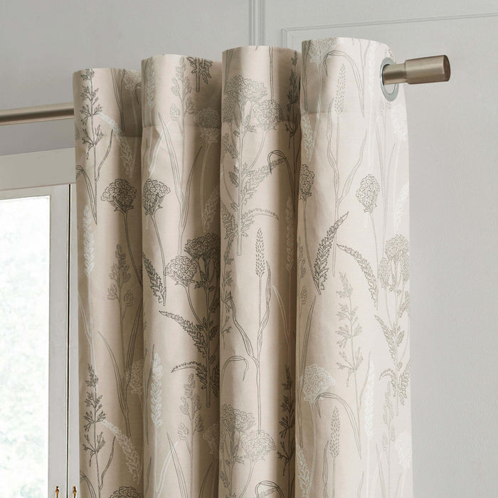 Floral Eyelet Curtains - Taupe - DUSK