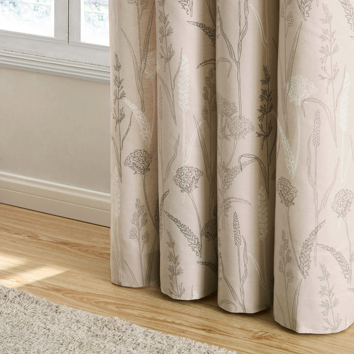 Floral Eyelet Curtains - Taupe - DUSK