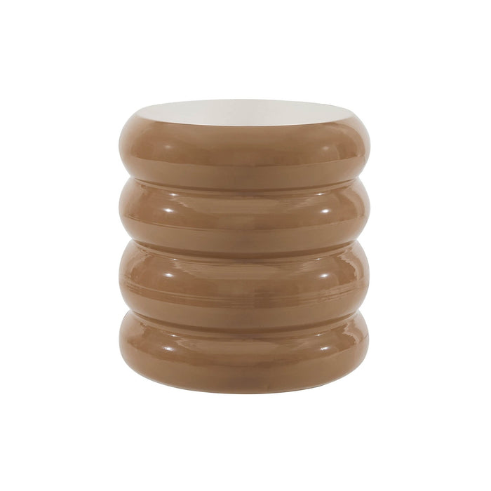 Florrie High Gloss Side Table - Caramel - DUSK