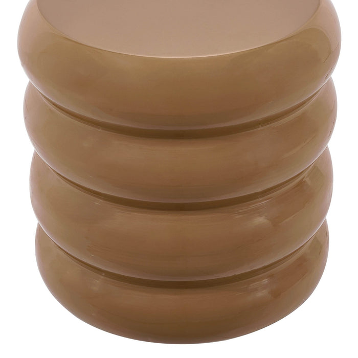 Florrie High Gloss Side Table - Caramel - DUSK
